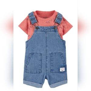 NWT Carter's Denim Overalls 2pc Set
